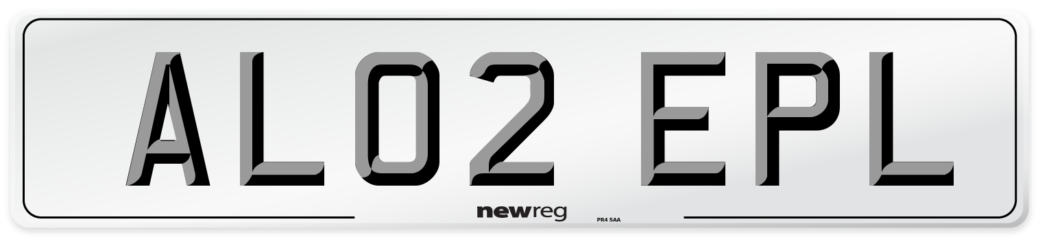 AL02 EPL Number Plate from New Reg